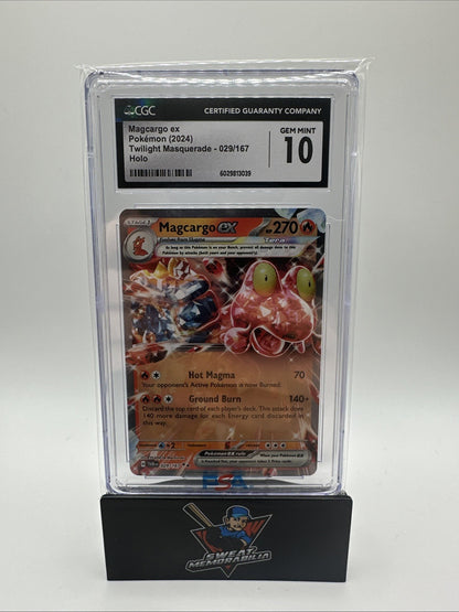 Pokémon CGC Magcargo ex Scarlet & Violet-Twilight Masquerade 029/167 Holo Double