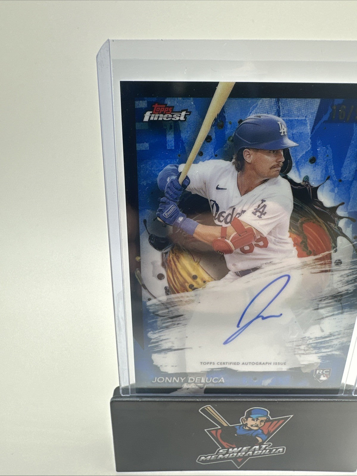 2024 Topps Finest Jonny DeLuca Rookie RC Autograph Rare Blue Refractor /99