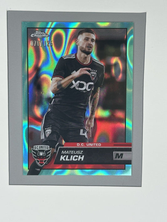 2023 Topps Chrome MLS Soccer Aqua Lava Refractor Mateusz Klich 76/125 #129