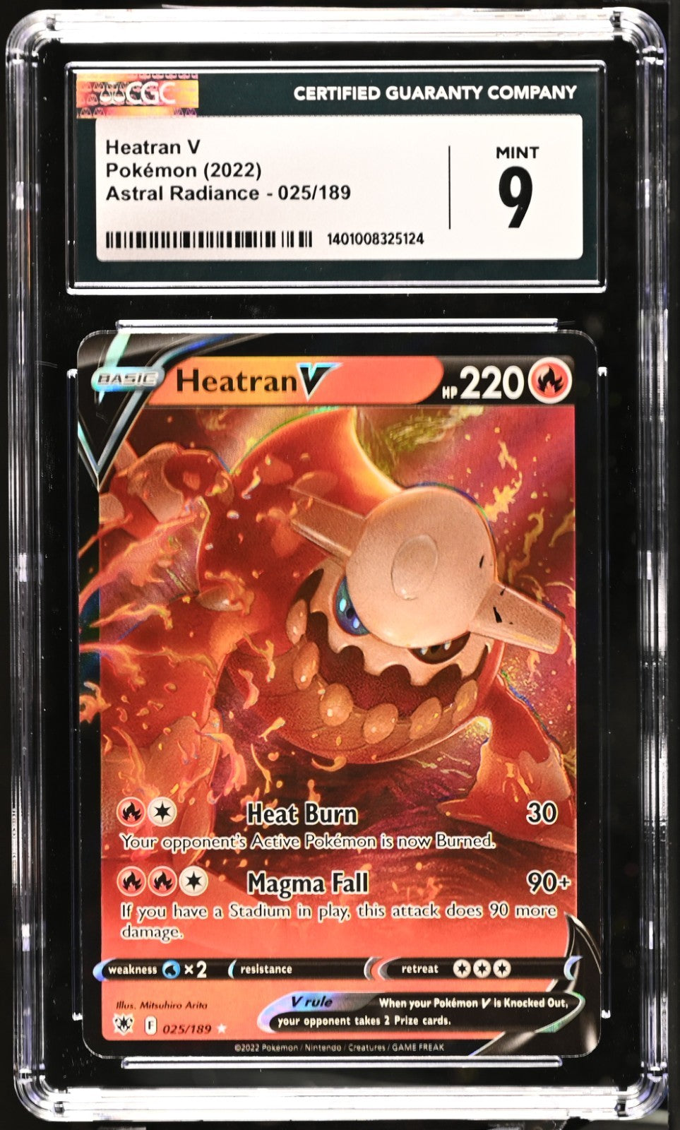 Pokémon TCG Heatran V Sword & Shield - Astral Radiance 025/189 Holo CGC 9