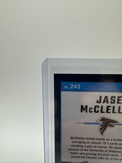 2024 Donruss Optic Jase McClellan Rated Rookie Atlanta Falcons #243 Blue Hyper