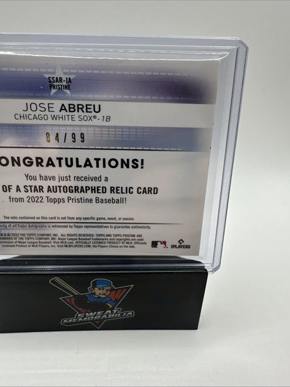 2022 Topps Pristine Slice of the Star Auto Relics Jose Abreu #SSAR-JA Auto