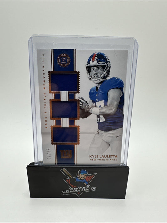 2018 Panini Encased Rookie Triple Memorabilia /75 Kyle Lauletta #RTM-30 RC