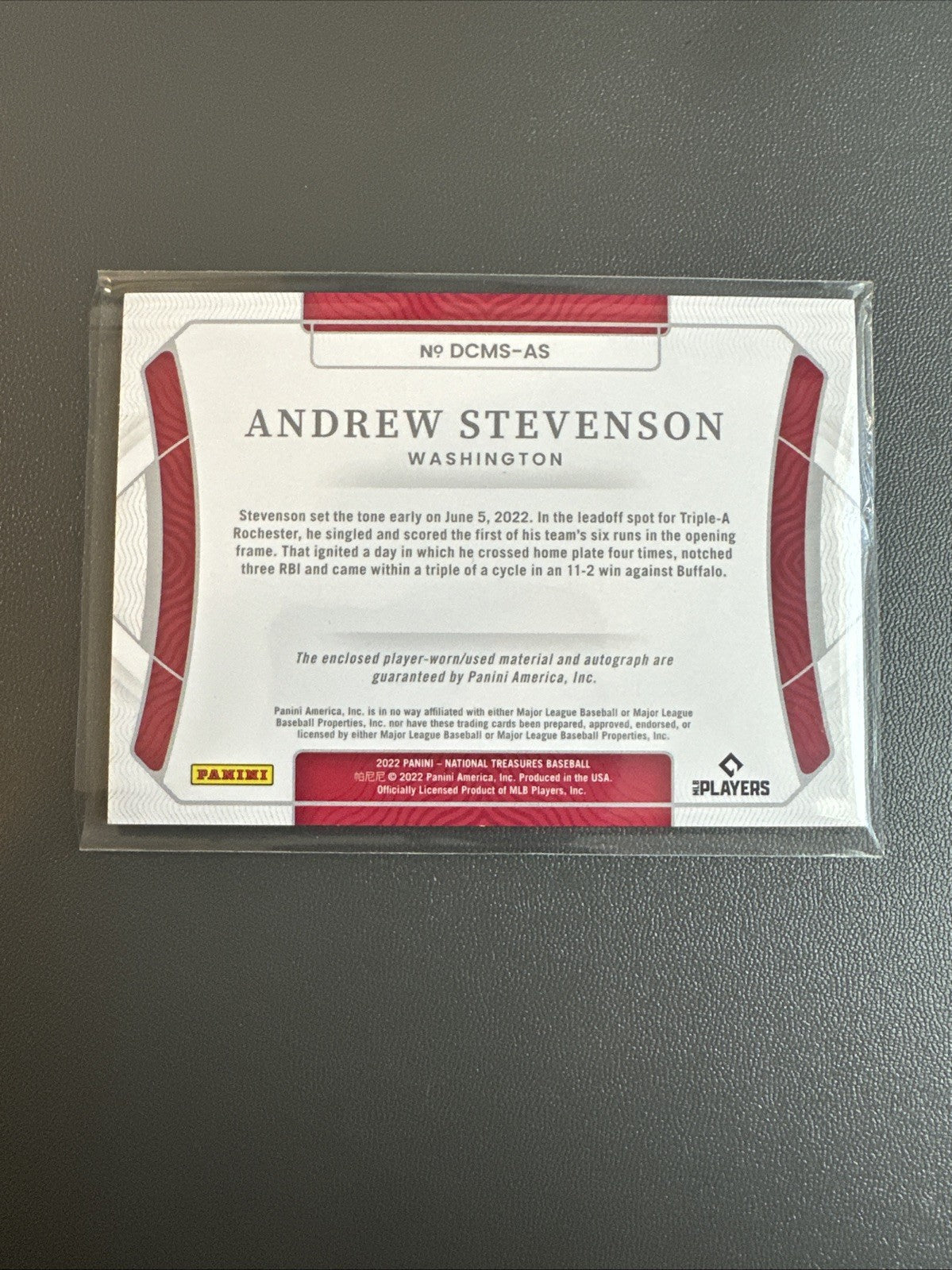 2022 Panini National Treasures Gold /25 Andrew Stevenson #DCMS-AS Auto