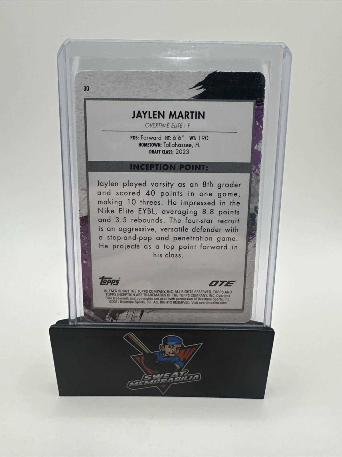 2021-22 Topps Inception OTE Overtime Printing Plate