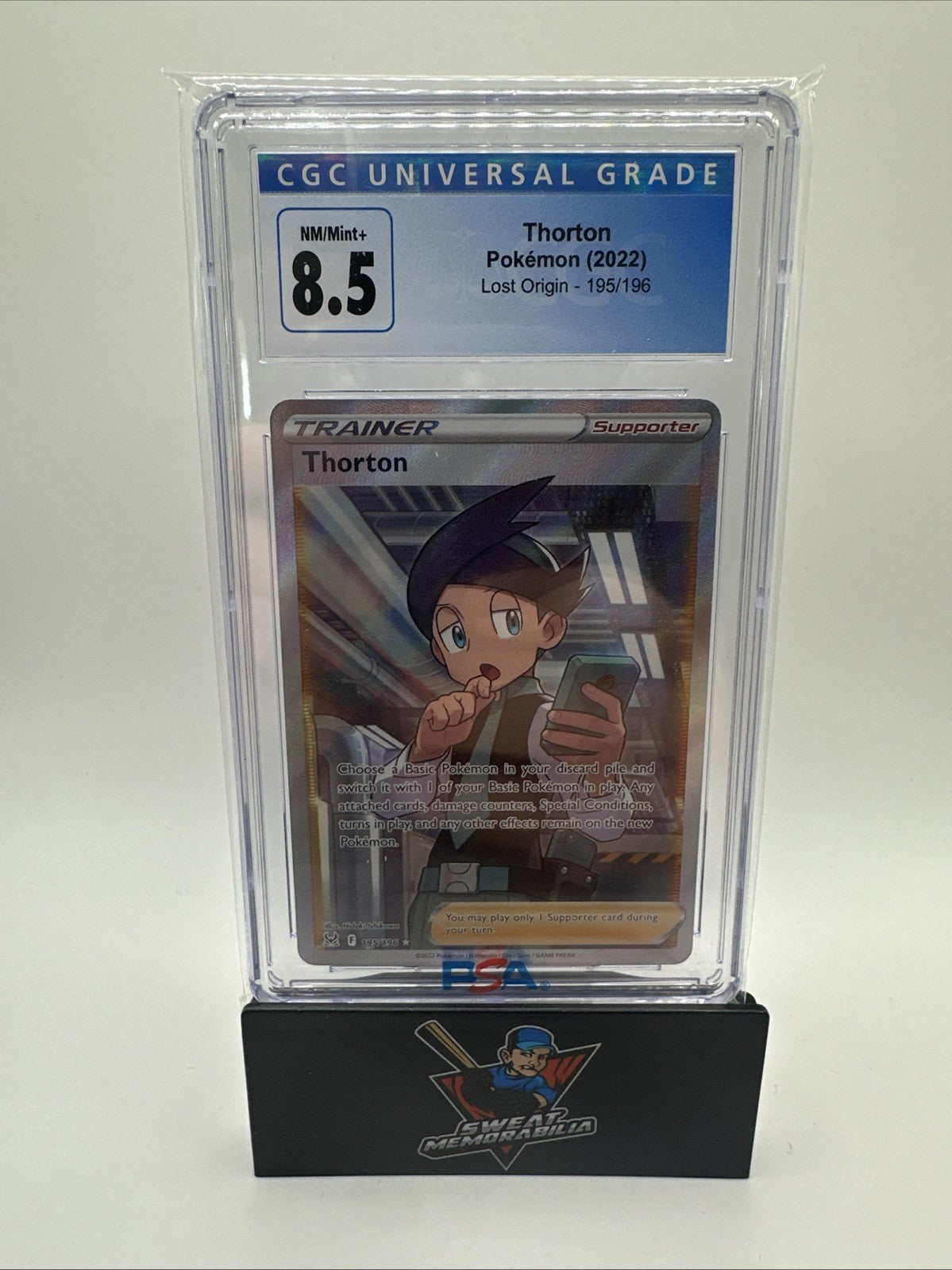 Thorton 195/196 Trainer Full Art  Lost Origin Pokémon Card CGC 8.5