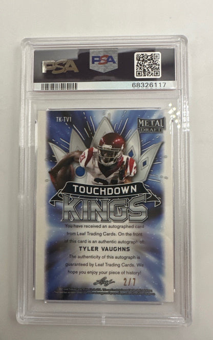 2021 Tyler Vaughns Leaf Metal Draft Purple Mojo Auto RC 2/7 PSA 10