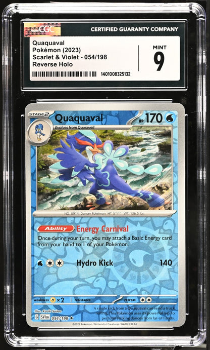 Pokemon 2023 Quaquaval EX 52/193 Sv: Scarlet & Violet Paldea Evolved CGC 9
