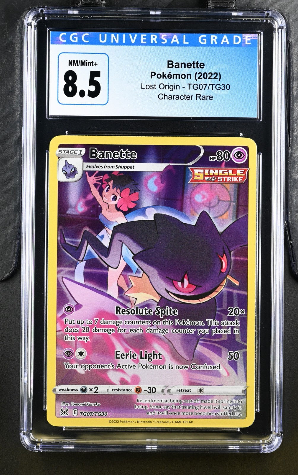 Pokémon 2022 Banette Lost Origin TG07/TG30 Character Rare Holo CGC 8.5