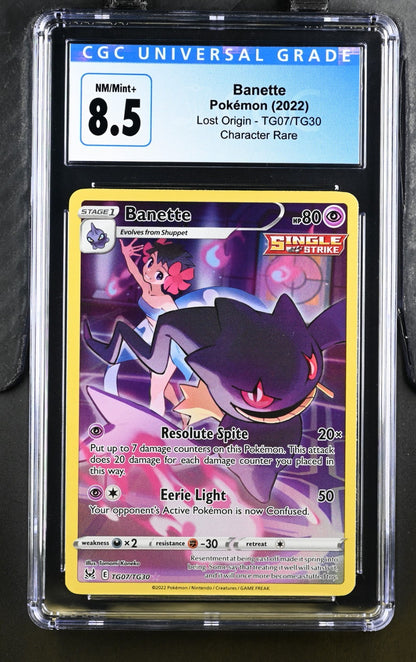 Pokémon 2022 Banette Lost Origin TG07/TG30 Character Rare Holo CGC 8.5