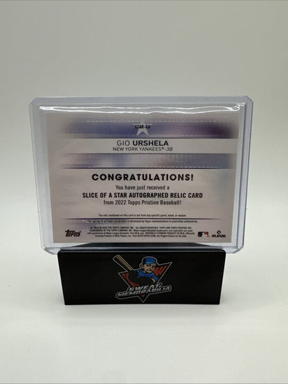 Gio Urshela 2022 Topps Pristine Slice Of A Star Signed On-Card Jersey Auto SP