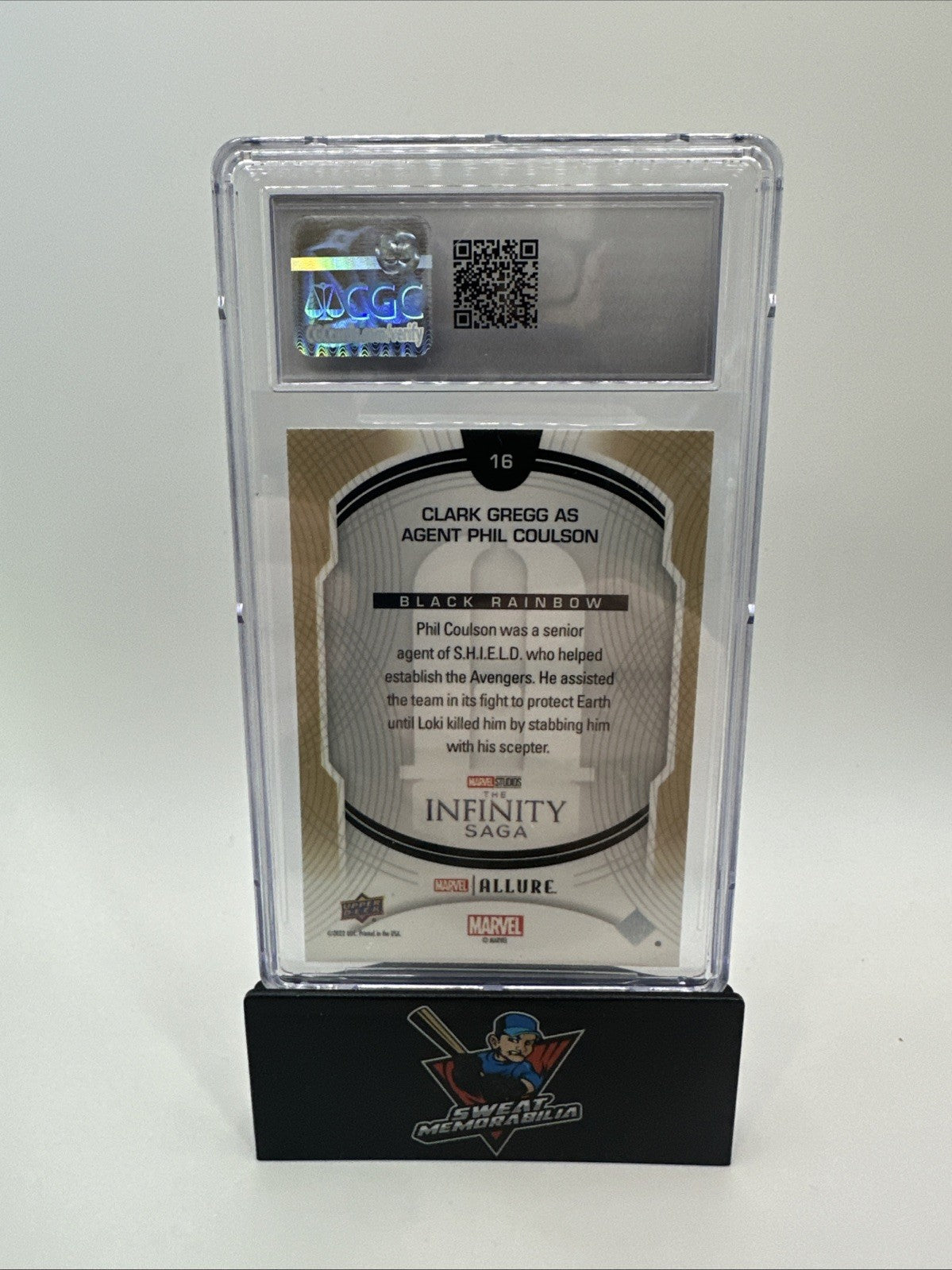 Clark Gregg - Agent Phil Coulson 2022 UP Marvel Allure Black Rainbow #16 CGC 8.5