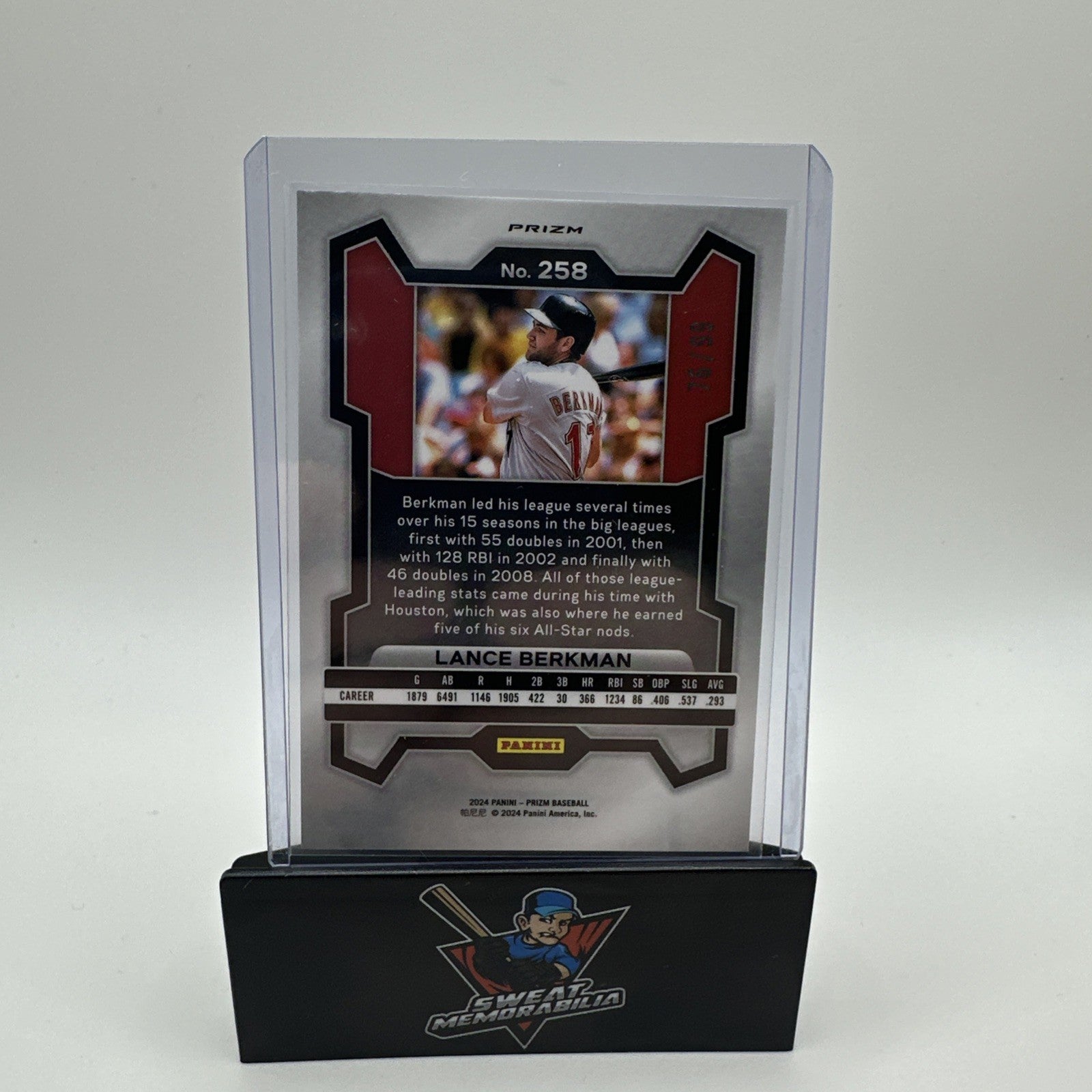 Lance Berkman 2024 Panini Prizm #258 Purple Prizm 76/99