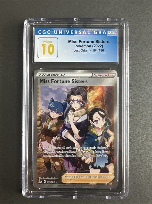 Miss Fortune Sisters Full Art #194/196 - CGC Pristine 10 Pokemon Lost Origin