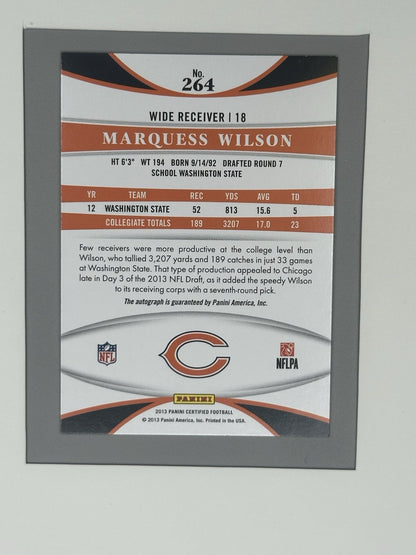 2013 Panini Certified - New Generation Marquess Wilson #264 Auto 949/999