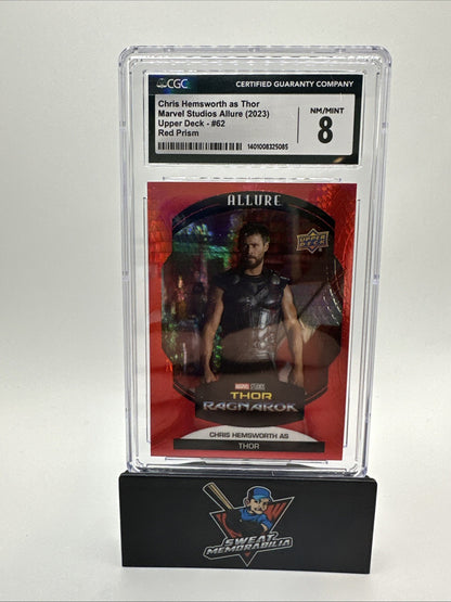2022 UPPER DECK MARVEL ALLURE RED PRISM #62 CHRIS HEMSWORTH AS THOR CGC 8