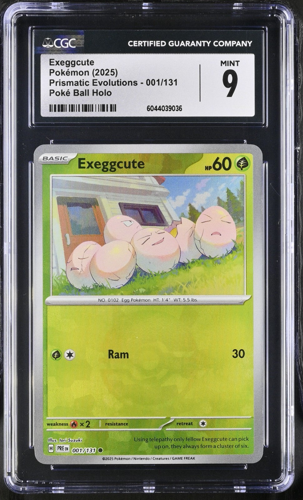 Pokemon Exeggcute (Poke Ball Pattern) 001/131 Prismatic Evolutions CGC 9