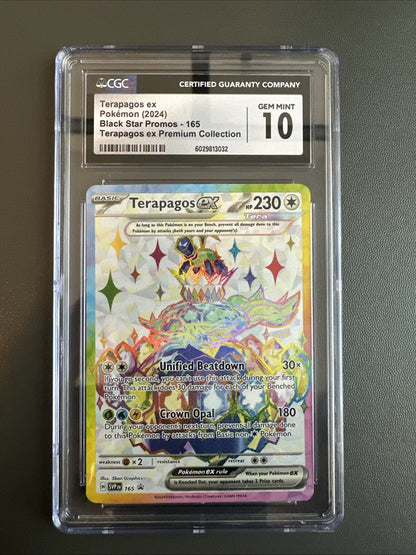 Terapagos Ex 165 Full Art BLACK STAR PROMO - UPC - Pokémon TCG CGC 10 GEM MINT 