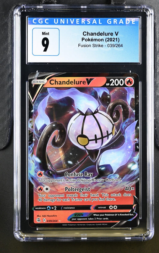 Pokemon 2021 Fusion Strike Chandelure V #039/264 CGC 9