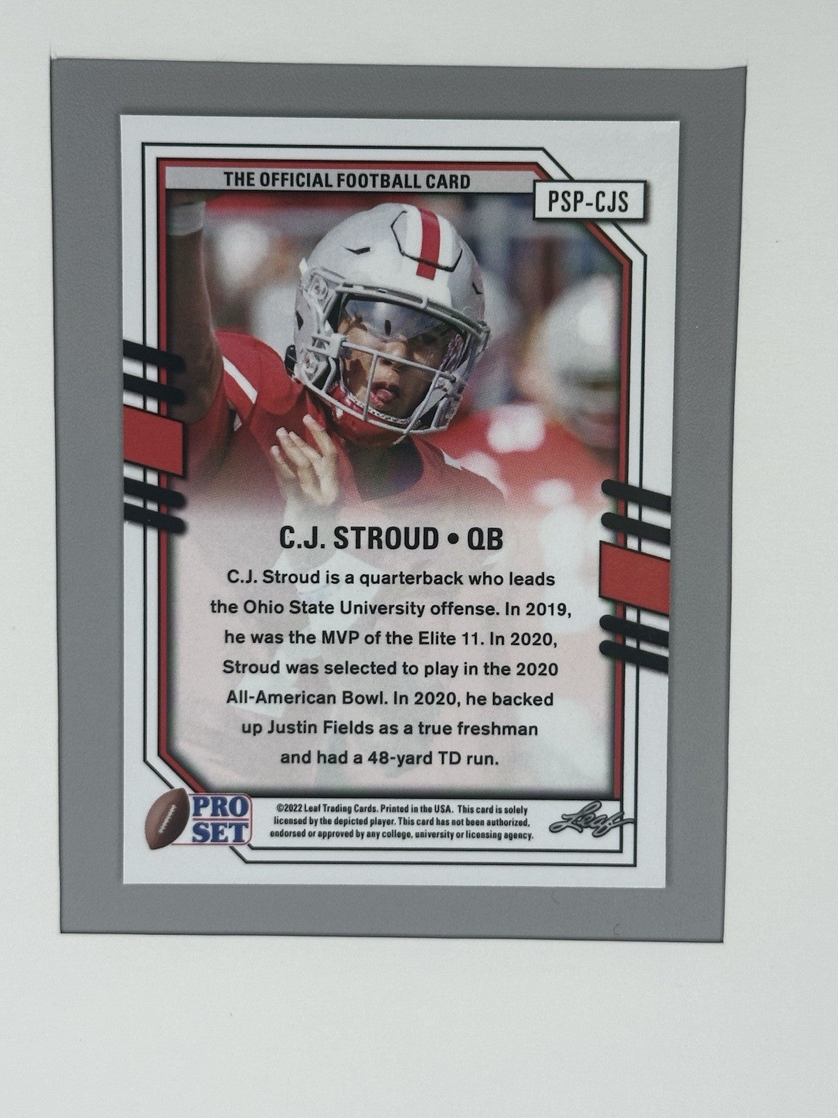 2022 Pro Set Draft CJ Stroud Blue Mojo #PSP-CJS