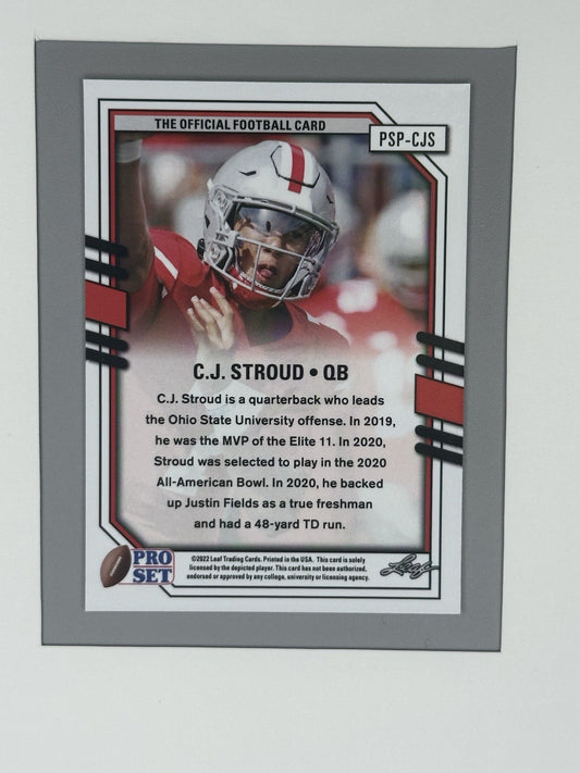 2022 Pro Set Draft CJ Stroud Blue Mojo #PSP-CJS