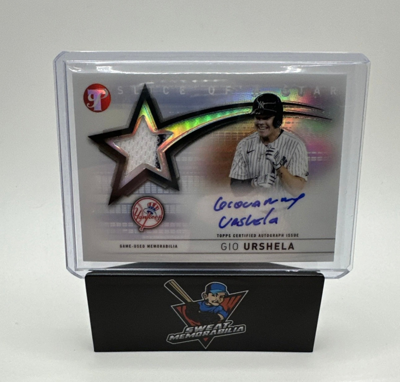 Gio Urshela 2022 Topps Pristine Slice Of A Star Signed On-Card Jersey Auto SP