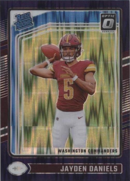 2024 Panini Donruss Optic - Rated Rookie Jayden Daniels #248 Purple Shock (RC)