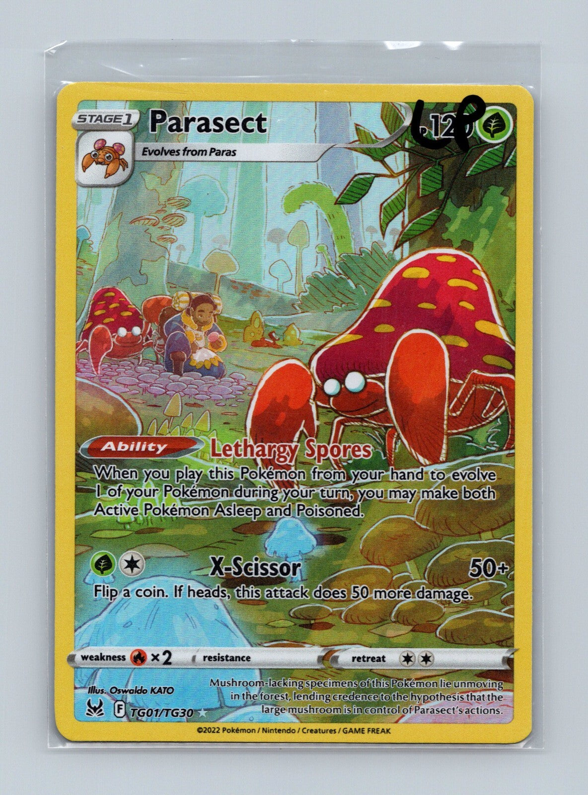 Pokemon 2022 Parasect TG01/TG30 Lost Origin Trainer Gallery Holo CGC 9