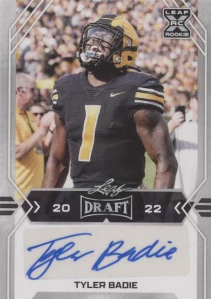 2022 Leaf Draft - Autographs #BA-TB2 Tyler Badie RC