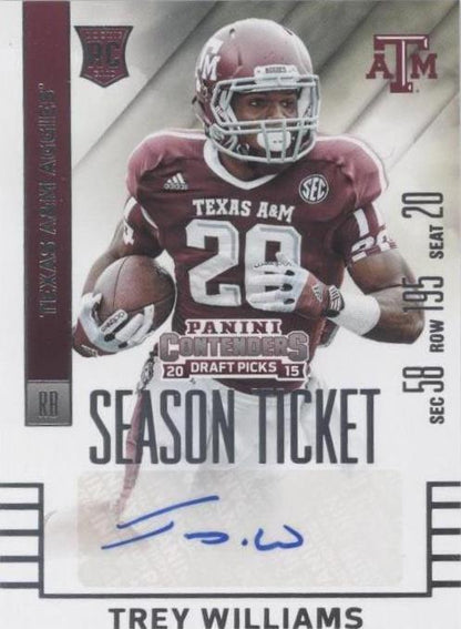 2015 Panini Contenders Draft Picks - #273 Trey Williams Blue Prizm