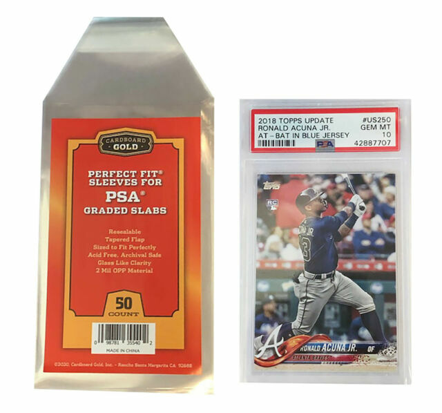 Cardboard Gold PSA Perfect Fit Sleeves (Blank) Graded PSA Slabs 50 Count 1 Pack