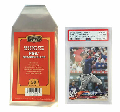 Cardboard Gold PSA Perfect Fit Sleeves (Blank) Graded PSA Slabs 50 Count 1 Pack